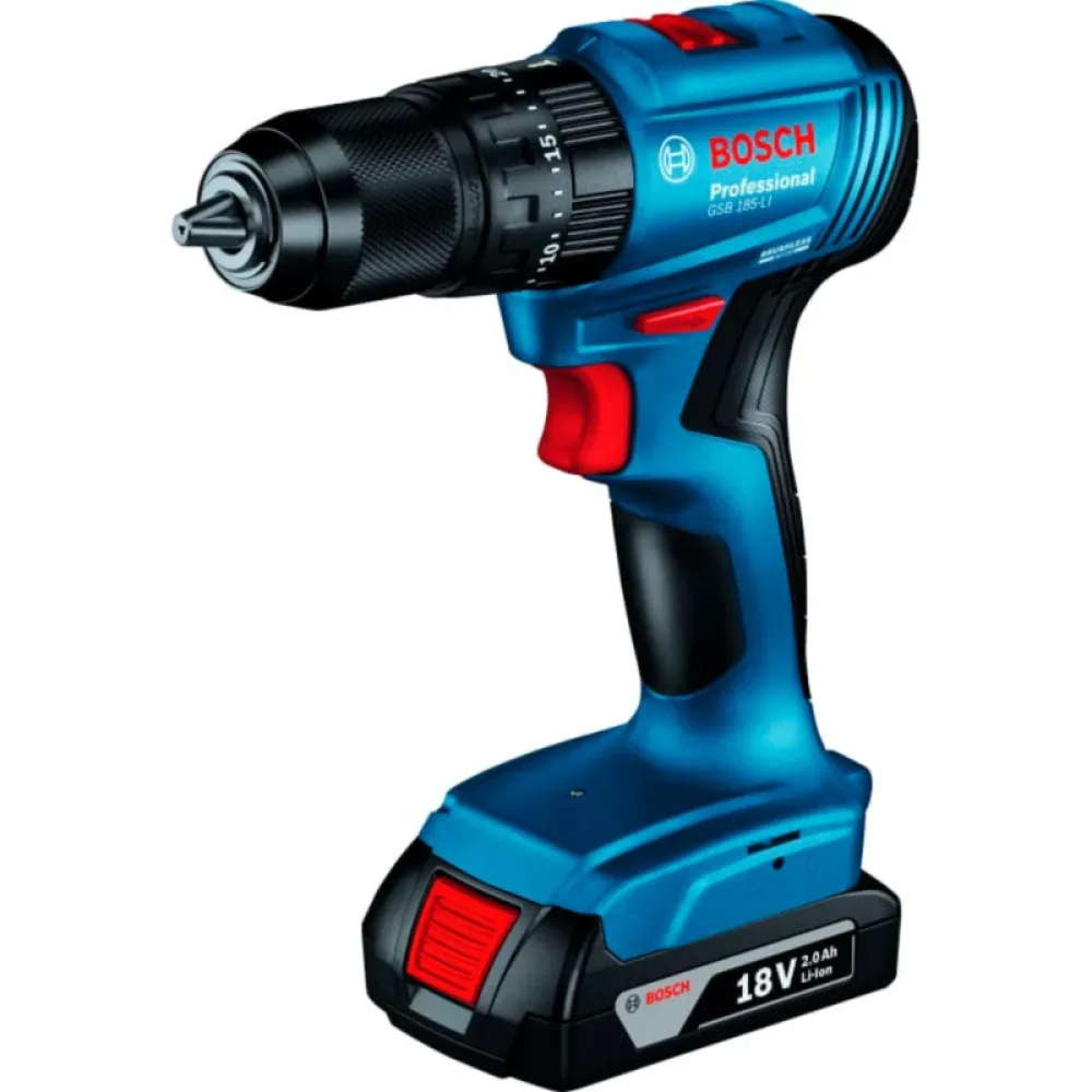 Bosch Professional GSB 185-LI (1 x 2 Ач, ЗУ) аккумуляторная дрель-шуруповерт, 06019K3101
