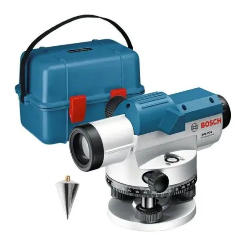 Bosch GOL 20 D Professional оптический нивелир + бленда, кейс, ключ, отвес и регулировочный штифт 0601068400