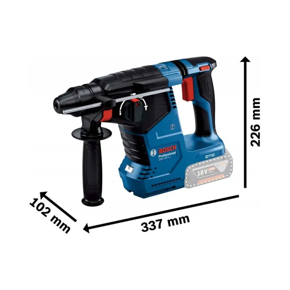 Bosch GBH 187-LI Professional Solo аккумуляторный перфоратор SDS-plus (без АКБ и ЗУ), 0611923020