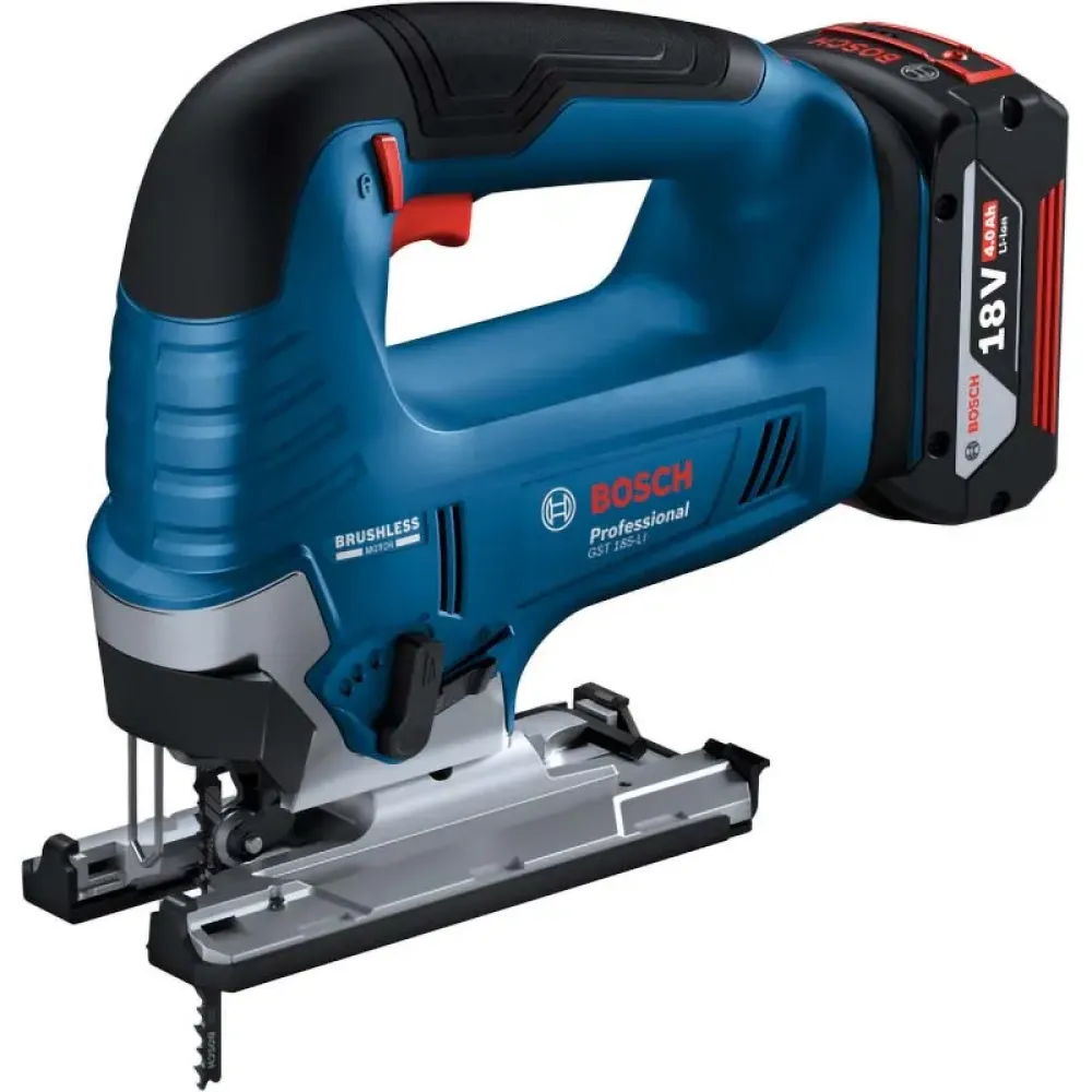 Bosch GST 185-LI Professional аккумуляторный лобзик (2 x 4 Ач, ЗУ), 06015B3024